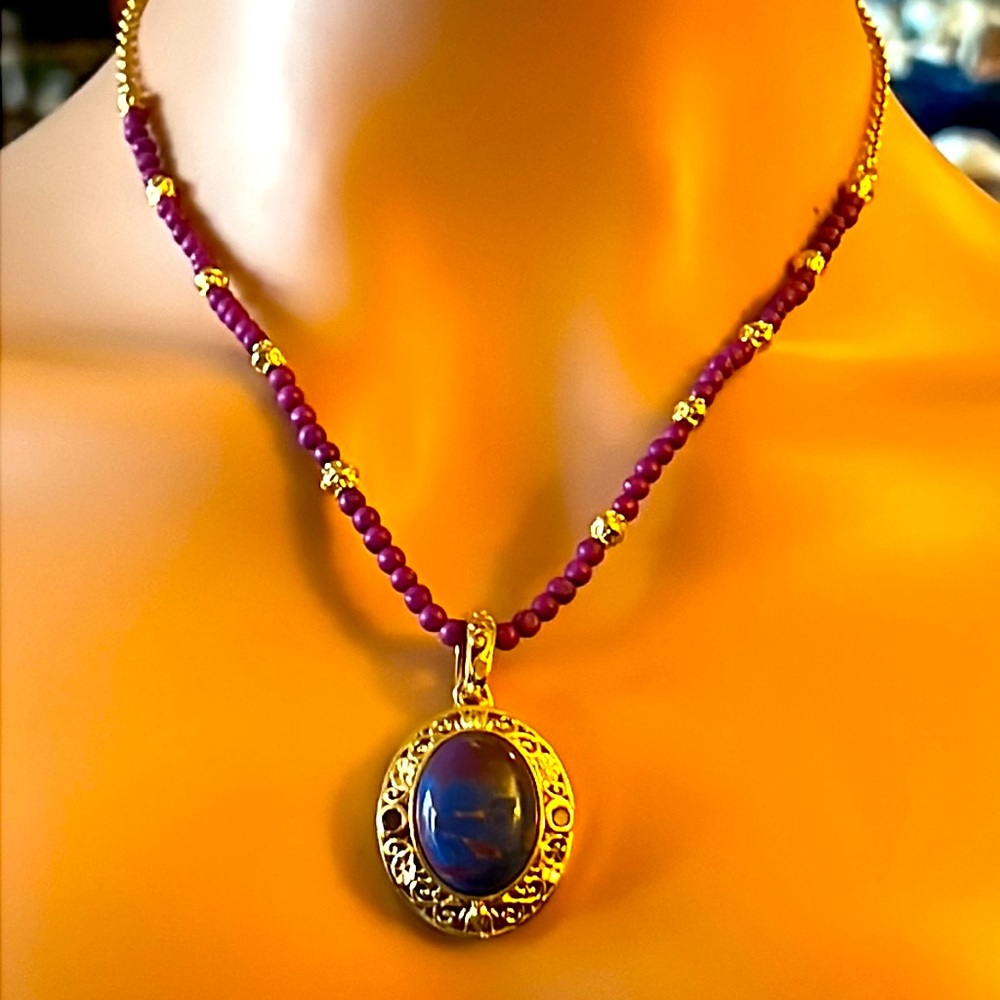 Purple Turquoise Necklace